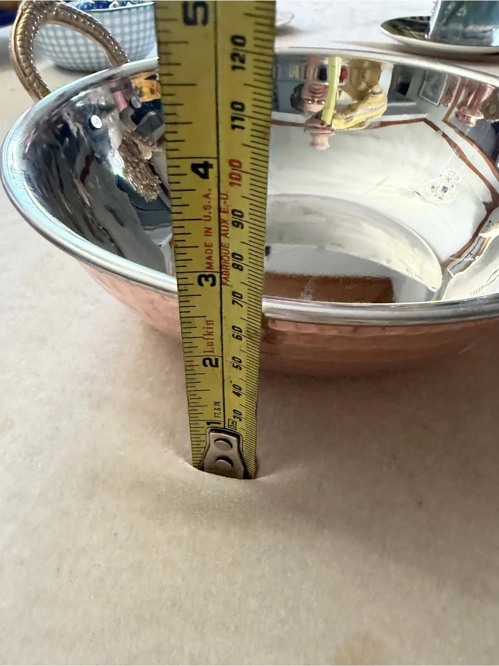 Hammered Copper Serving Bowl - Polished Copper Finish